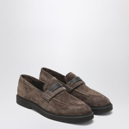 Brunello Cucinelli Brunello Cucinelli Penny loafer in brown leather with monile detail