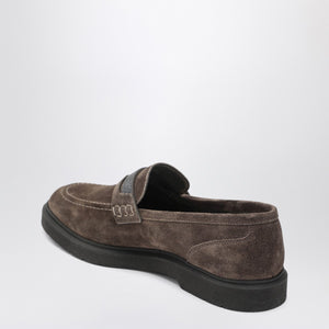 Brunello Cucinelli Brunello Cucinelli Penny loafer in brown leather with monile detail