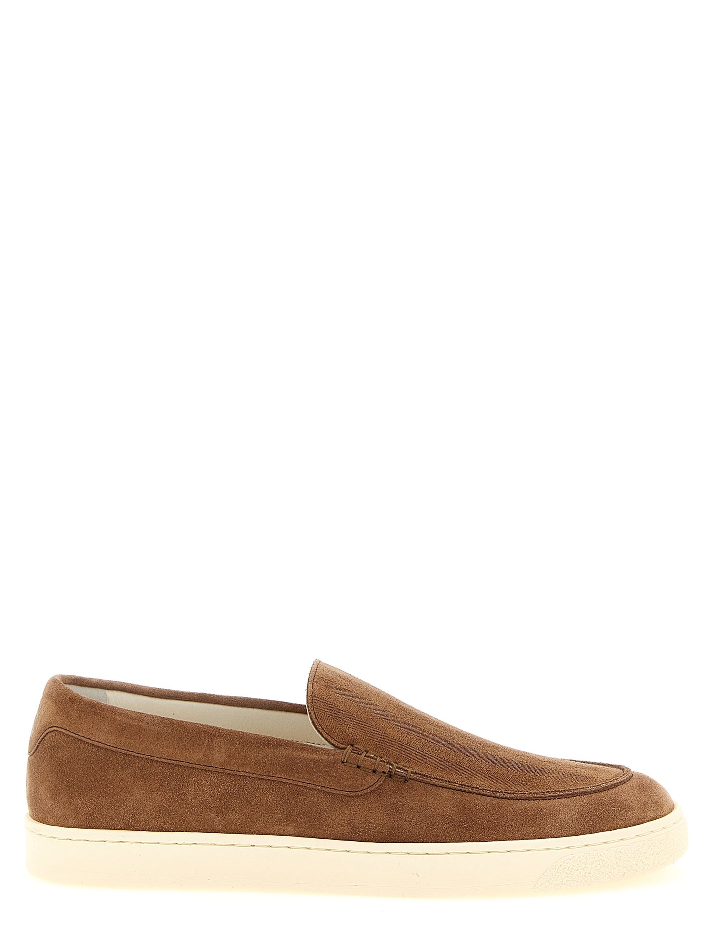 Brunello Cucinelli Suede Chevron Loafers