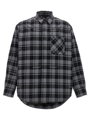 Off White Check Flannel Padded Jacket