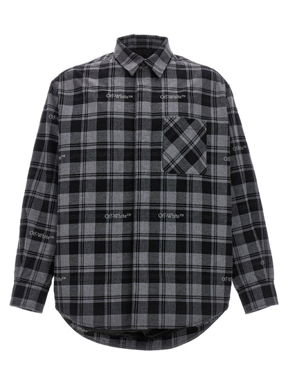 Off White Check Flannel Padded Jacket