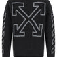 Off White Diag Arrow Fuzzy Sweater With Intarsia