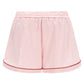 Off White Jacquard Satin Pajama Shorts