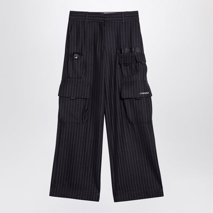 Off White Off-White™ Wide grey pinstripe cargo trousers