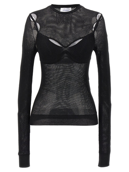 Off White Net Arrow Bralette Top