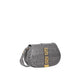 Gray bag with gold accents on a white background