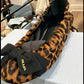 Prada Printed Leopard Leather Ballerinas With Bow
