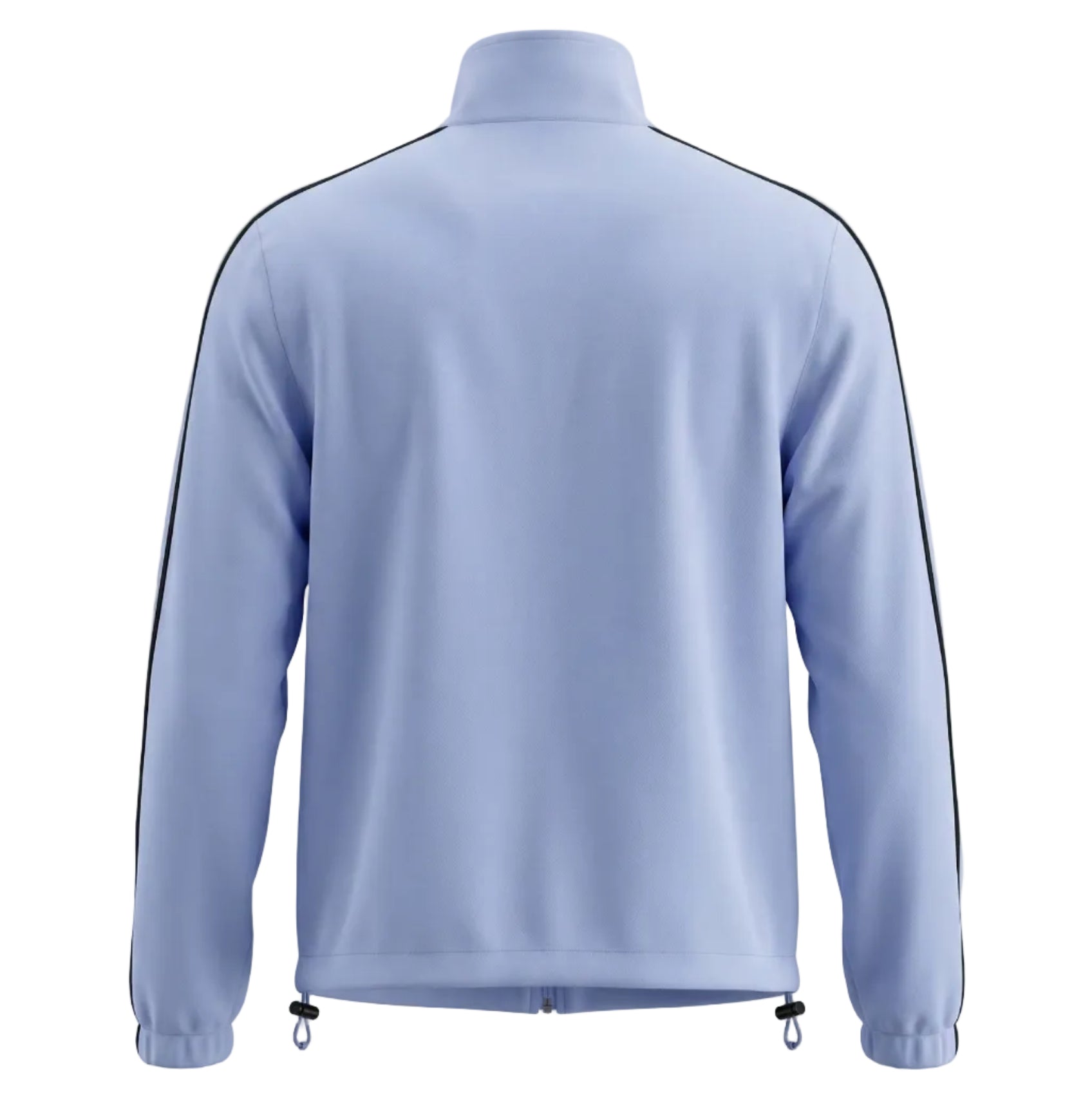 Light blue jacket with black stripes on a white background