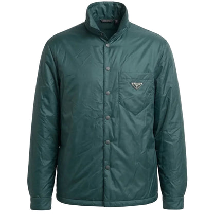 Green jacket with a brand logo on a white background