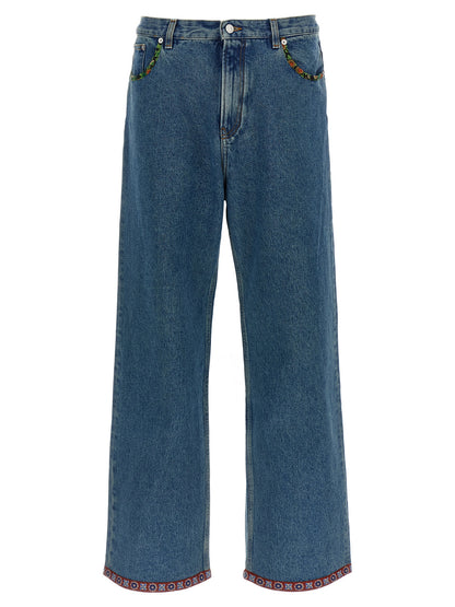Valentino Garavani Floral Insert Jeans