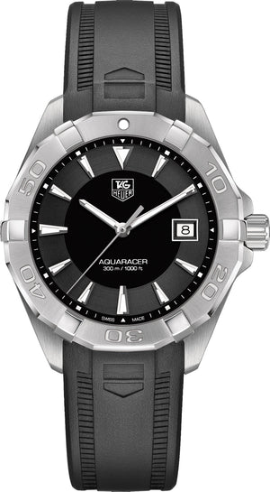 Tag Heuer Aquaracer Caliber 5 Automatic Black Dial Black Rubber Strap Watch For Men Way2113 Ft8021