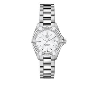 Tag Heuer Aquaracer Diamonds Mother Of Pearl White Dial Silver Steel Strap Watch For Women Wbd1413 Ba0741