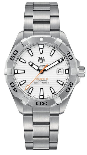 Tag Heuer Aquaracer Automatic White Dial Silver Steel Strap Watch For Men Wbd2111 Ba0928