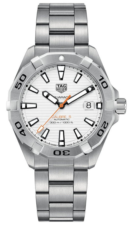 Tag Heuer Aquaracer Automatic White Dial Silver Steel Strap Watch For Men Wbd2111 Ba0928
