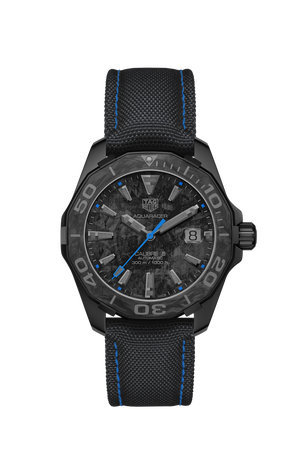 Tag Heuer Aquaracer Calibre 5 Black Nylon Strap Carbon Dial Watch For Men Wbd218c Fc6447
