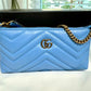 Gucci GG Marmont Small Blue Zipper Pouch