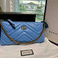 Gucci GG Marmont Small Blue Zipper Pouch