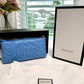Gucci GG Marmont Small Blue Zipper Pouch
