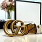Gucci GG Thin Reversible Monogram and Ivory Belt Size 95