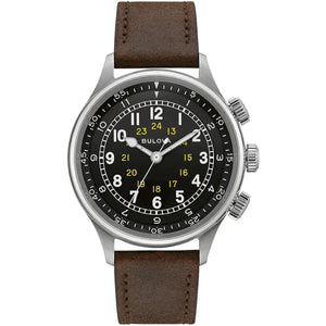 Bulova A 15 Pilot Auto Mens Black Watch 96a245