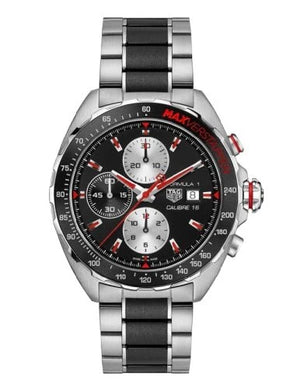 Tag Heuer Formula 1 Chronograph 43mm Automatic Mens Watch Stainless Steel With Black Dial Red Accents