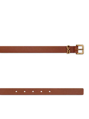 Dior Saddle Loops Leather Belt Brown