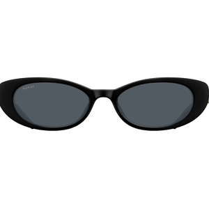 Black sunglasses with dark lenses on a white background