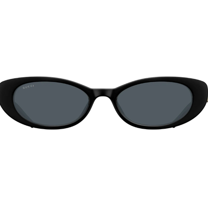 Black sunglasses with dark lenses on a white background