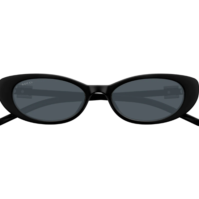Black sunglasses with dark lenses on a white background