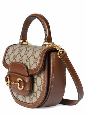 Gucci 1955 Horsebit Mini Canvas Bag Brown & Ebony