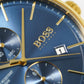 Hugo Boss Men S Watch Associate Yellow Gold Blue Hb1513841