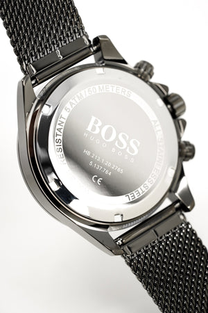Hugo Boss Men S Watch Chronograph Ikon Grey Mesh Hb1513443
