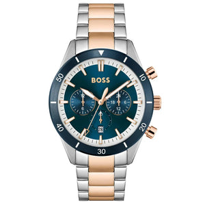 Hugo Boss Mens 1513937 Santiago Chronograph Two Tone Watch