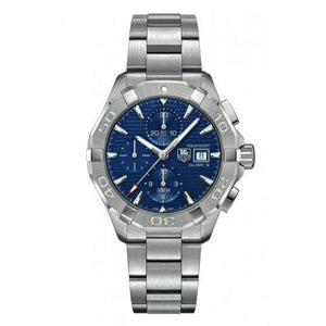 Tag Heuer Aquaracer Automatic Chronograph Blue Dial Silver Steel Strap Watch For Men Cay2112 Ba0927