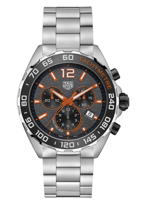 Tag Heuer Formula 1 Chronograph Ceramic Black Dial Silver Steel Strap Watch For Men Caz101ah Ba0842