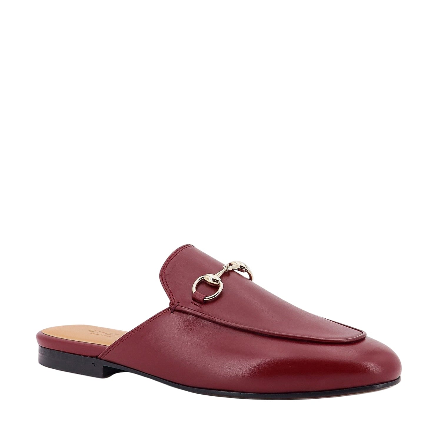 Red loafer shoe on a white background