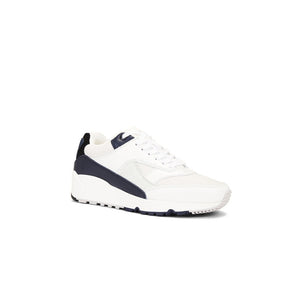 Saint Laurent Bump Nylon Suede & Leather Sneaker White & Navy