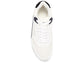 White sneaker with black accents on a white background