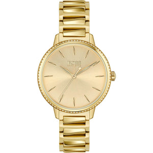 Hugo Boss Womens 1502541 Signature Gold Tone Stainless Steel Watch